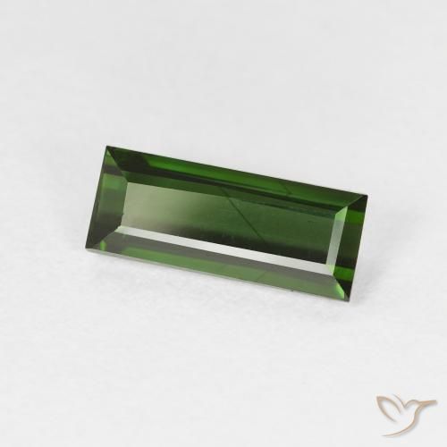 1.47 ct Green Tourmaline Stone, Natural Tourmaline in Baguette Facet Shape for Sale