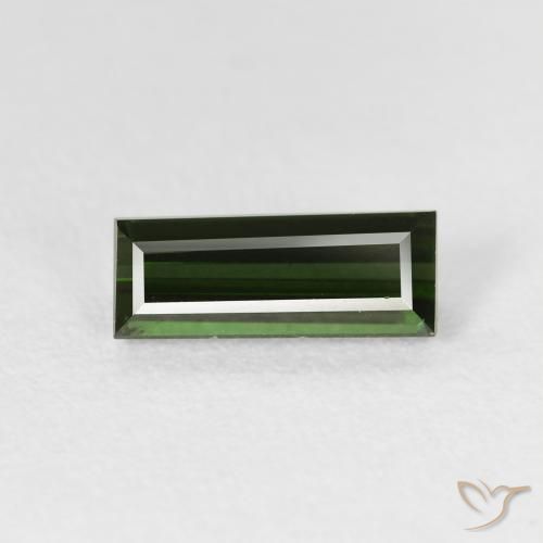 1.12ct Natural Dark Green Tourmaline, Baguette, VVS-VS