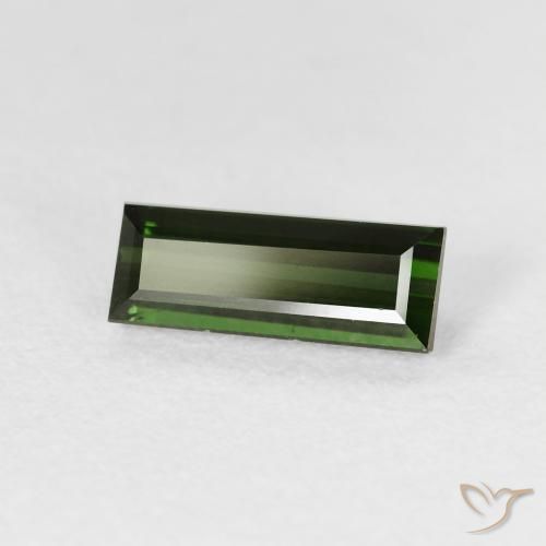 1.12 ct Green Tourmaline Stone, Natural Tourmaline in Baguette Facet Shape for Sale