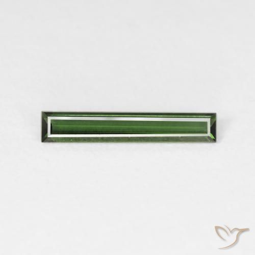 0.59ct Natural Dark Green Tourmaline, Baguette, VS