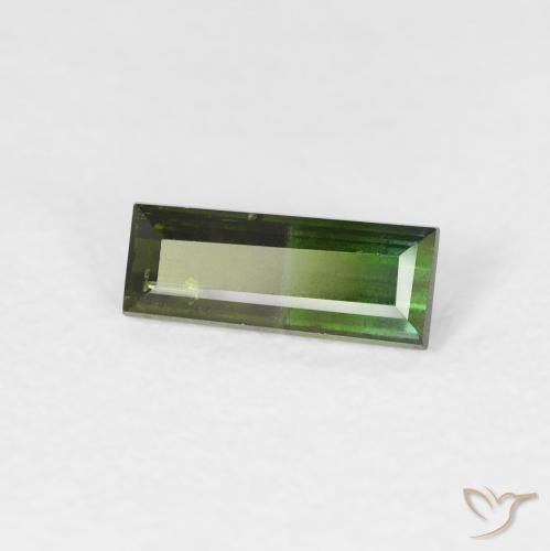 0.61 ct Green Tourmaline Stone, Natural Tourmaline in Baguette Facet Shape for Sale