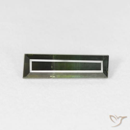 0.88ct Natural Deep Green Tourmaline, Baguette, VS