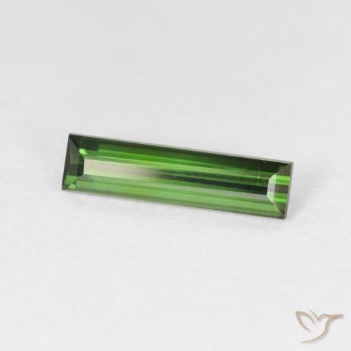 1.17 ct Green Tourmaline Stone, Natural Tourmaline in Baguette Facet Shape for Sale