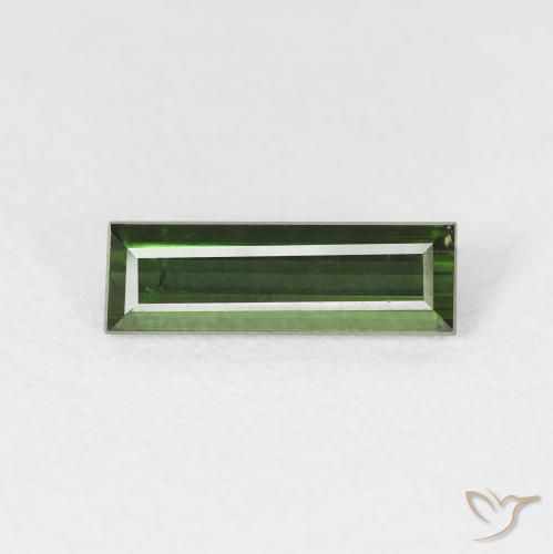 0.78ct Natural Forest Green Tourmaline, Baguette, VS, Photo A