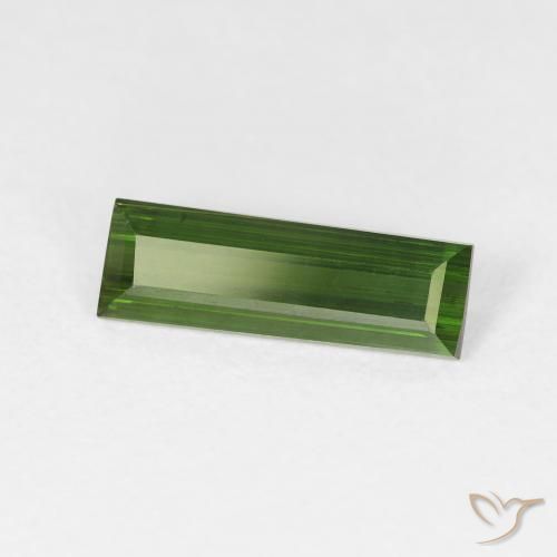 1.27 ct Green Tourmaline Stone, Natural Tourmaline in Baguette Facet Shape for Sale
