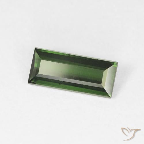 0.90 ct Green Tourmaline Stone, Natural Tourmaline in Baguette Facet Shape for Sale
