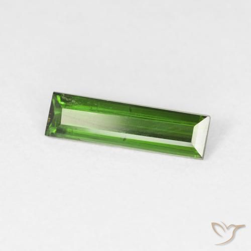 0.92 ct Green Tourmaline Stone, Natural Tourmaline in Baguette Facet Shape for Sale