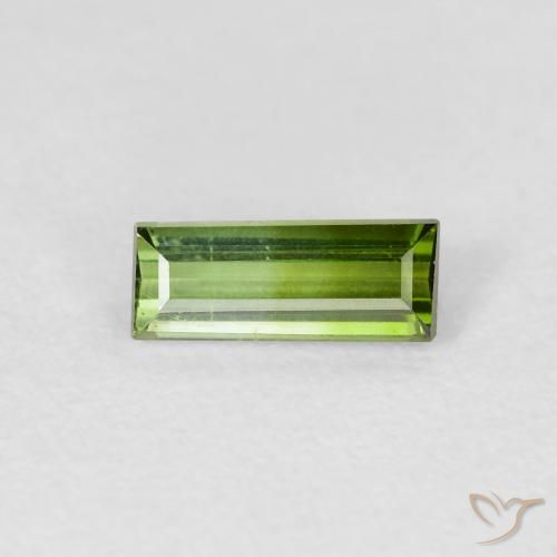 0.65ct Natural Warm Green Tourmaline, Baguette, VVS-VS