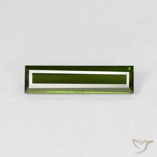 1.02ct Natural Deep Green Tourmaline, Baguette, VVS-VS