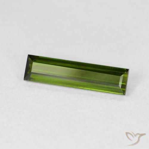 1.02 ct Green Tourmaline Stone, Natural Tourmaline in Baguette Facet Shape for Sale