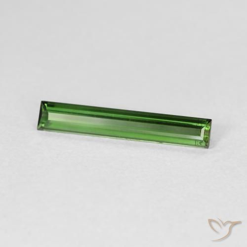 0.83 ct Green Tourmaline Stone, Natural Tourmaline in Baguette Facet Shape for Sale