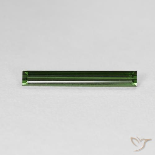 1.14 ct Green Tourmaline Stone, Natural Tourmaline in Baguette Facet Shape for Sale