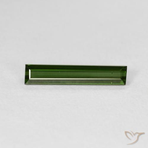 1.18ct Natural Earthy Green Tourmaline, Baguette, VVS-VS