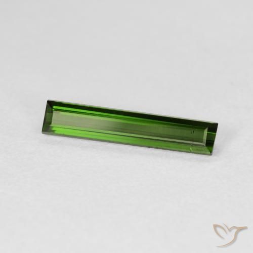 1.18 ct Green Tourmaline Stone, Natural Tourmaline in Baguette Facet Shape for Sale