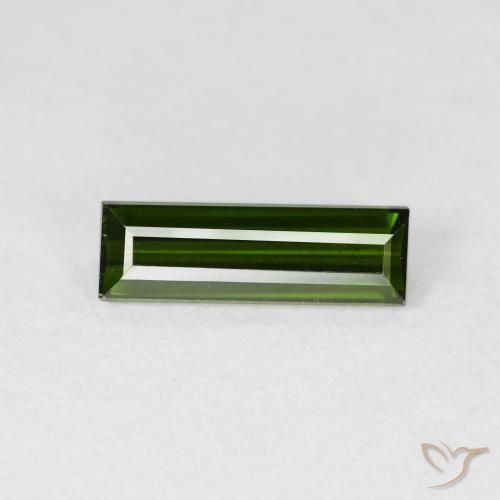 1.28ct Natural Forest Green Tourmaline, Baguette, VVS-VS