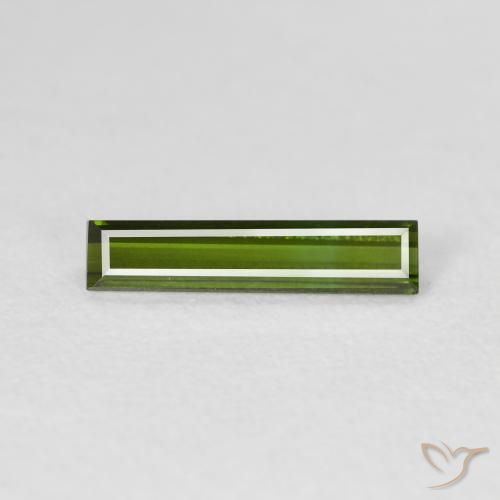 0.69ct Natural Medium Green Tourmaline, Baguette, VVS-VS