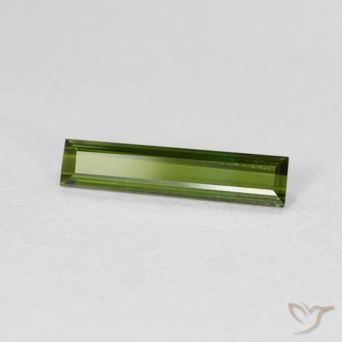 0.69 ct Green Tourmaline Stone, Natural Tourmaline in Baguette Facet Shape for Sale