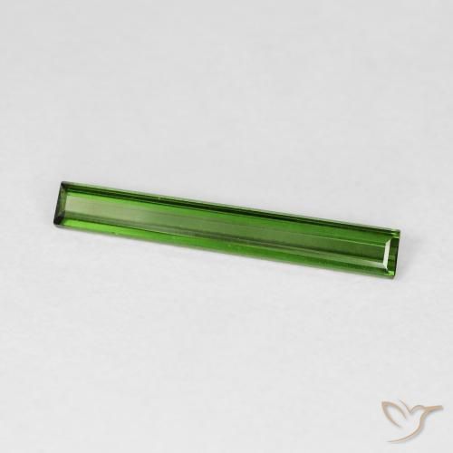 0.81 ct Green Tourmaline Stone, Natural Tourmaline in Baguette Facet Shape for Sale