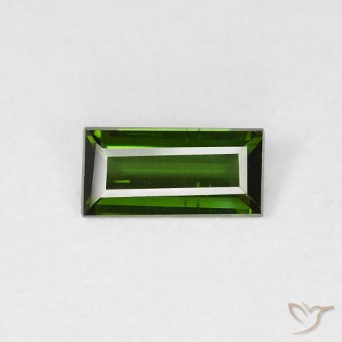 0.58ct Natural Forest Green Tourmaline, Baguette, VVS-VS
