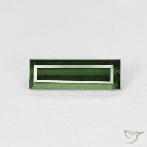 0.79ct Natural Dark Green Tourmaline, Baguette, VVS-VS