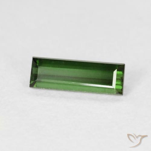 0.79 ct Green Tourmaline Stone, Natural Tourmaline in Baguette Facet Shape for Sale