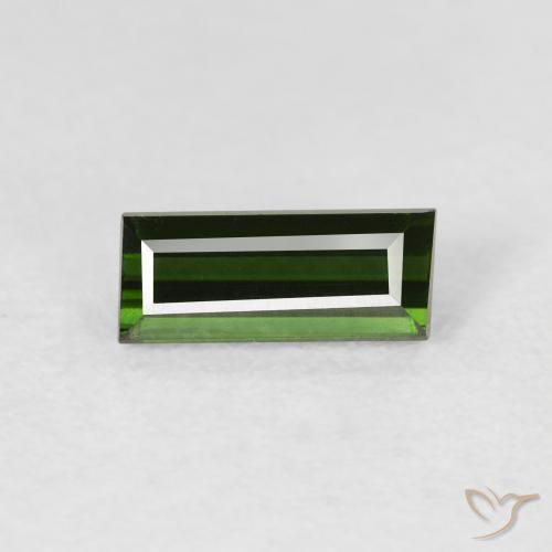 0.87ct Natural Earthy Green Tourmaline, Baguette, VVS