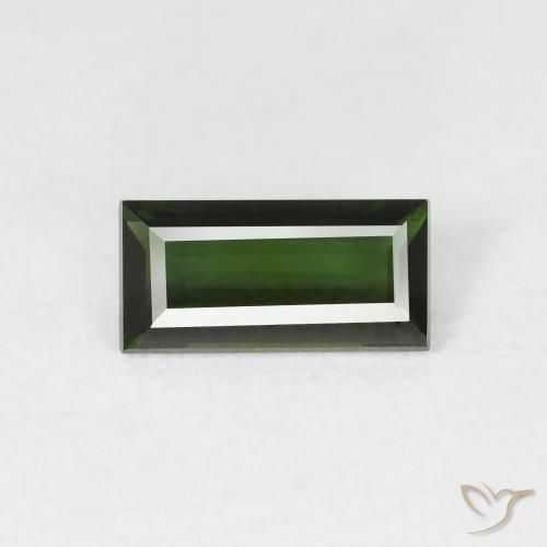 1.06ct Natural Dark Green Tourmaline, Baguette, VVS