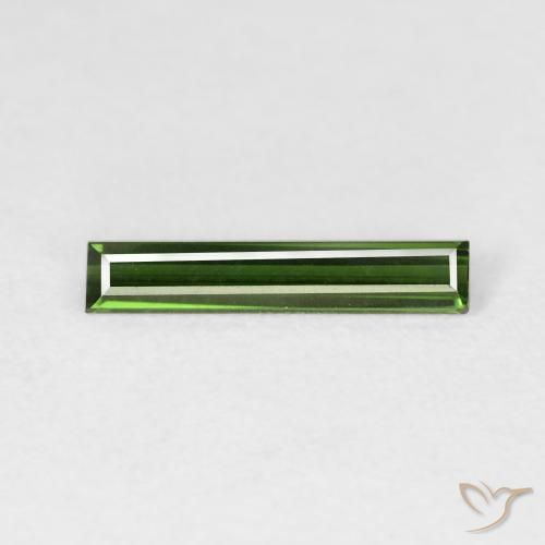 0.72 ct Green Tourmaline Stone, Natural Tourmaline in Baguette Facet Shape for Sale