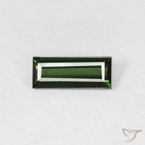 0.35ct Natural Dark Green Tourmaline, Baguette, VVS
