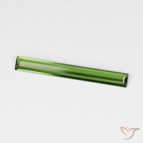 0.50 ct Green Tourmaline Stone, Natural Tourmaline in Baguette Facet Shape for Sale