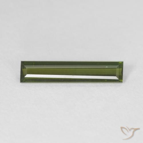 0.95ct Natural Earthy Green Tourmaline, Baguette, VVS
