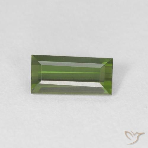 0.52ct Natural Deep Green Tourmaline, Baguette, VVS