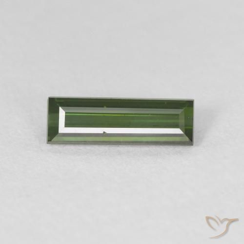 0.72ct Natural Dark Green Tourmaline, Baguette, VVS