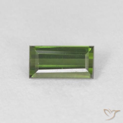 0.47ct Natural Dark Green Tourmaline, Baguette, VVS