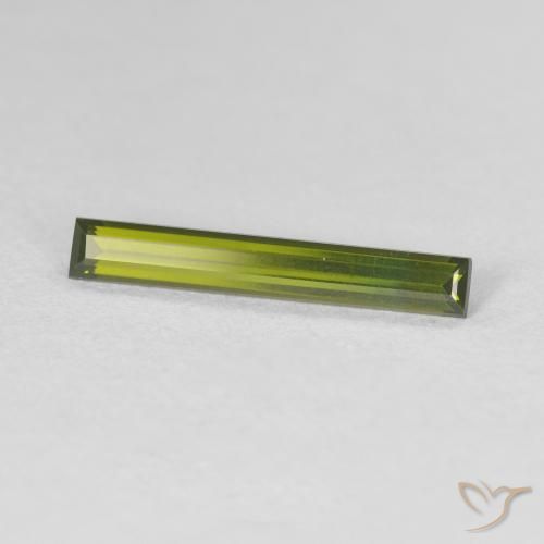 0.62 ct Green Tourmaline Stone, Natural Tourmaline in Baguette Facet Shape for Sale