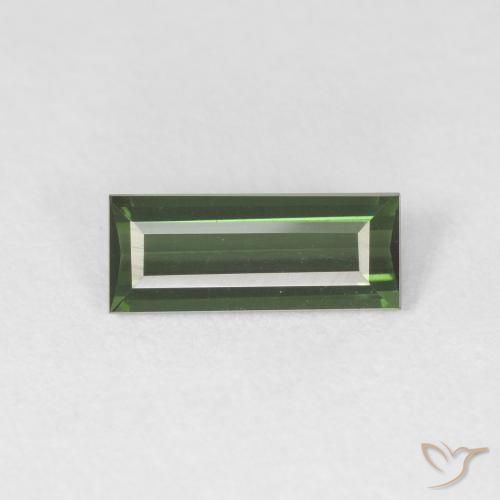 0.76ct Natural Medium Green Tourmaline, Baguette, VVS