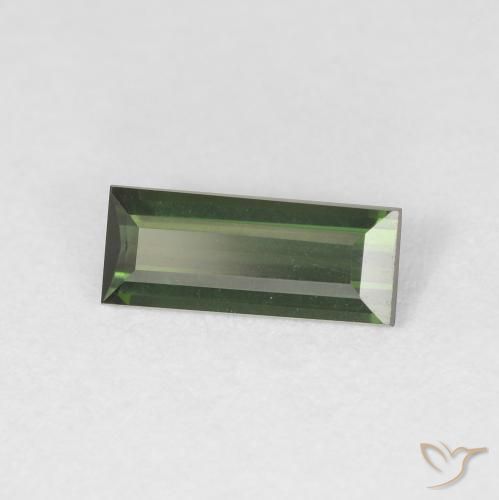 0.76 ct Green Tourmaline Stone, Natural Tourmaline in Baguette Facet Shape for Sale