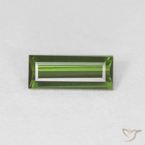 0.60ct Natural Medium Green Tourmaline, Baguette, VVS
