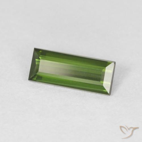 0.60 ct Green Tourmaline Stone, Natural Tourmaline in Baguette Facet Shape for Sale