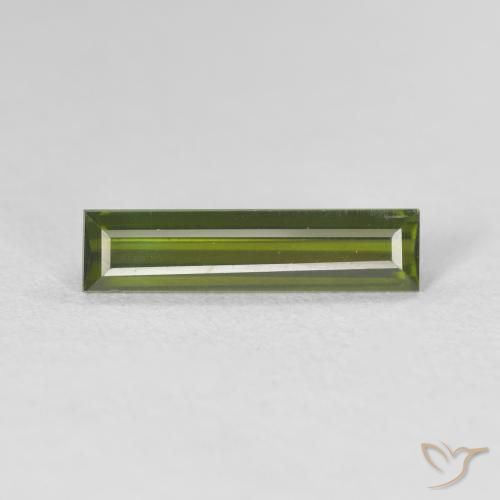 1.00ct Natural Earthy Green Tourmaline, Baguette, VVS
