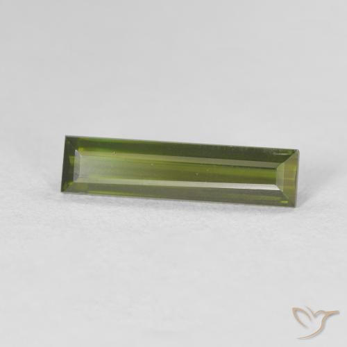 1.00 ct Green Tourmaline Stone, Natural Tourmaline in Baguette Facet Shape for Sale