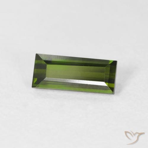 0.95 ct Green Tourmaline Stone, Natural Tourmaline in Baguette Facet Shape for Sale