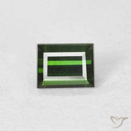 0.35ct Natural Dark Green Tourmaline, Baguette, VVS