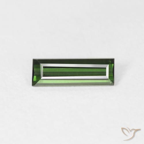 0.61ct Natural Dark Green Tourmaline, Baguette, VVS