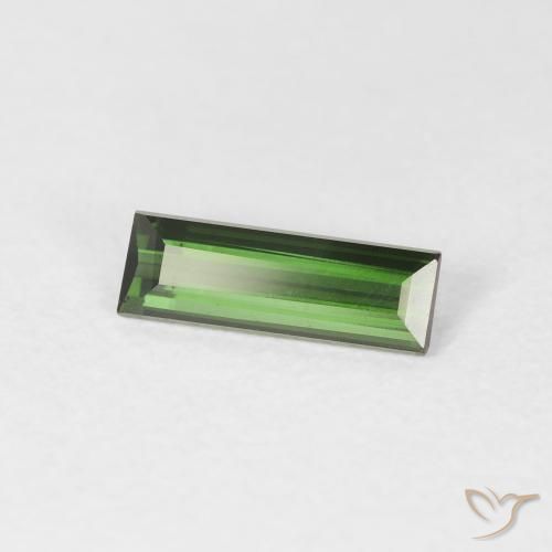 0.61 ct Green Tourmaline Stone, Natural Tourmaline in Baguette Facet Shape for Sale