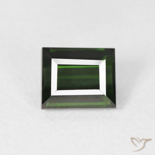 1.14ct Natural Dark Green Tourmaline, Baguette, VVS