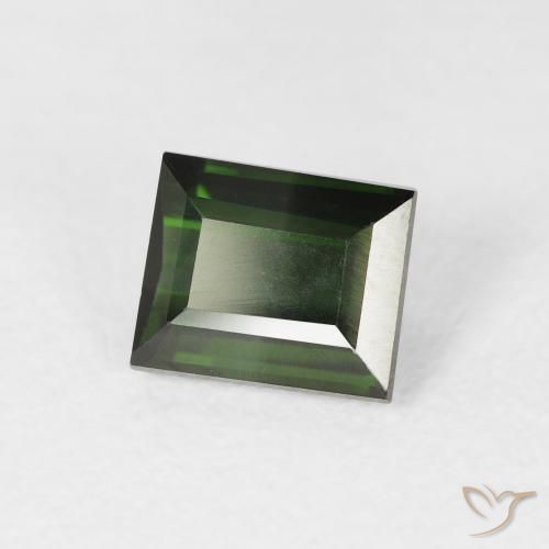 1.14 ct Green Tourmaline Stone, Natural Tourmaline in Baguette Facet Shape for Sale