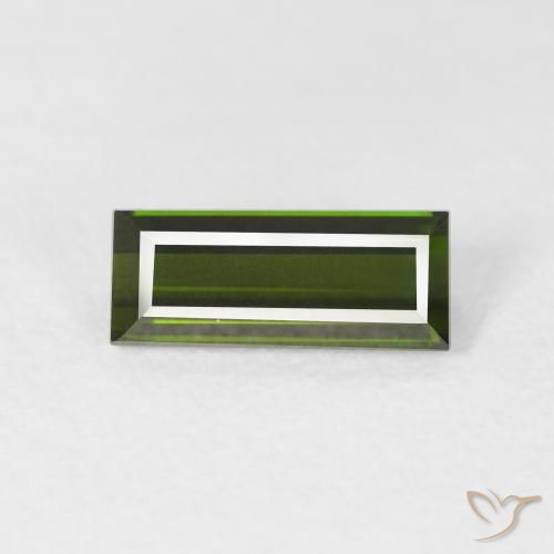 1.24ct Natural Forest Green Tourmaline, Baguette, VVS, Photo A