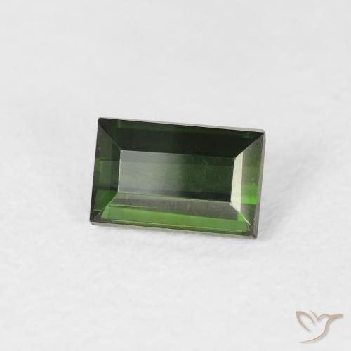 0.72 ct Green Tourmaline Stone, Natural Tourmaline in Baguette Facet Shape for Sale