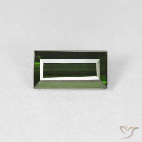 1.07ct Natural Dark Earthy Green Tourmaline, Baguette, VS